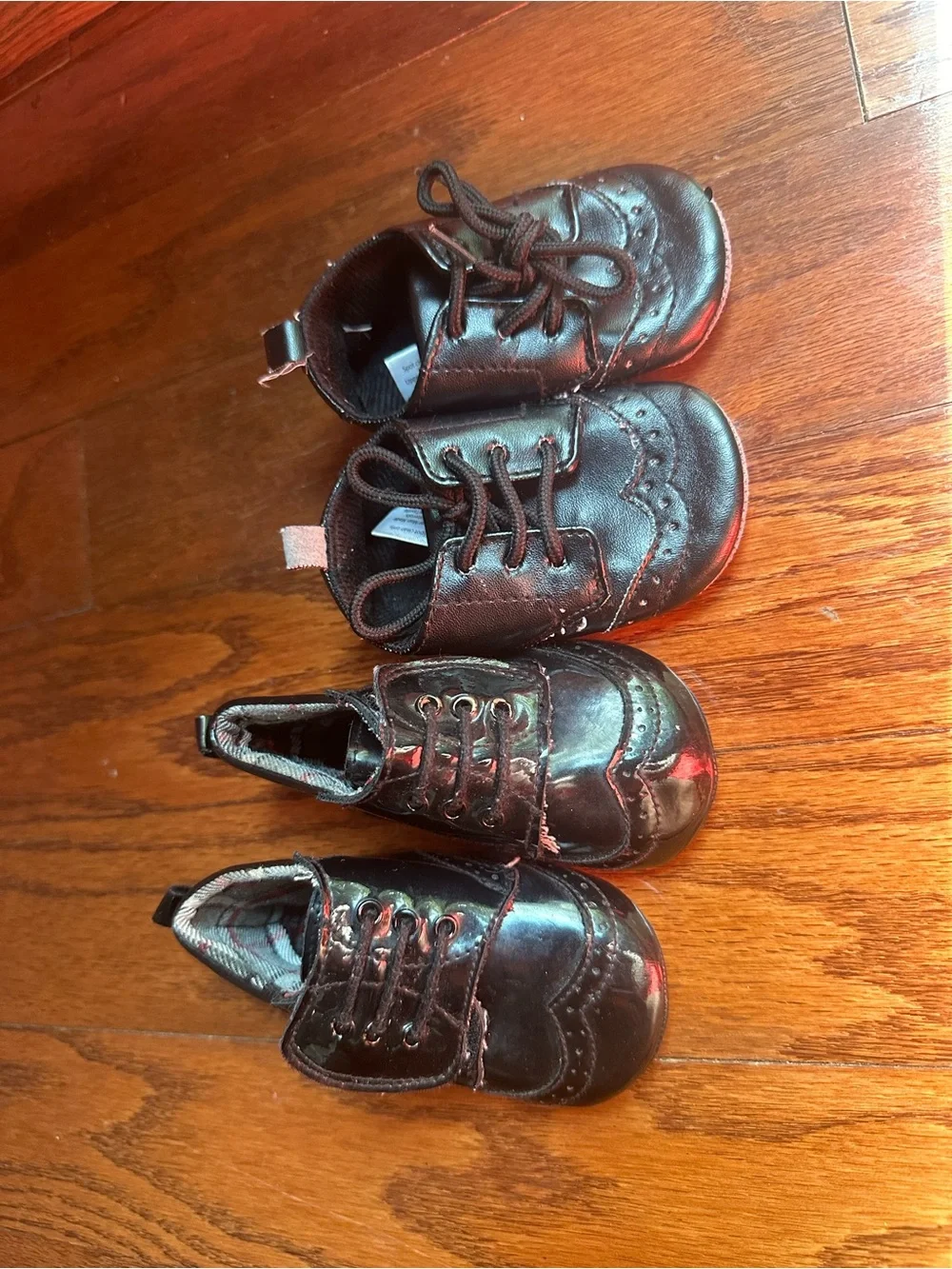 Toddler Black Brogue Dress Shoes - Classic Lace-Up Style Size 3-9 months